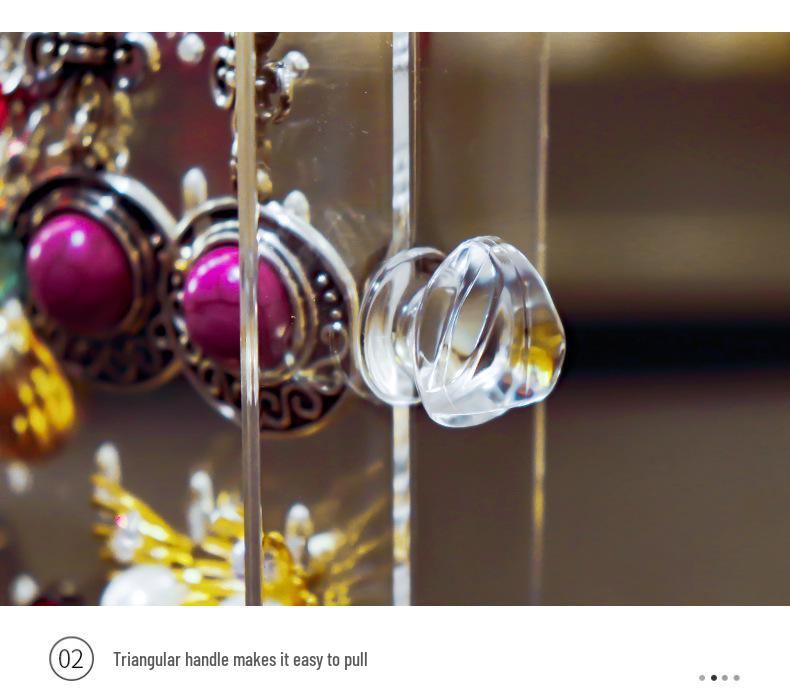 Acrylic Dustproof Earrings & Jewelry Organizer Box with Hanging Rack