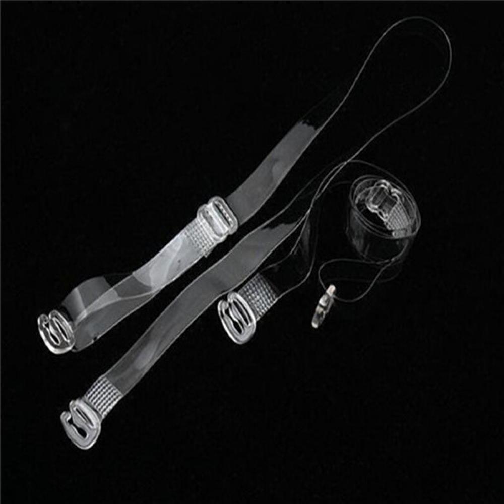 Clear Transparent Adjustable 1.5CM Bra Straps Steel Hook Invisible
