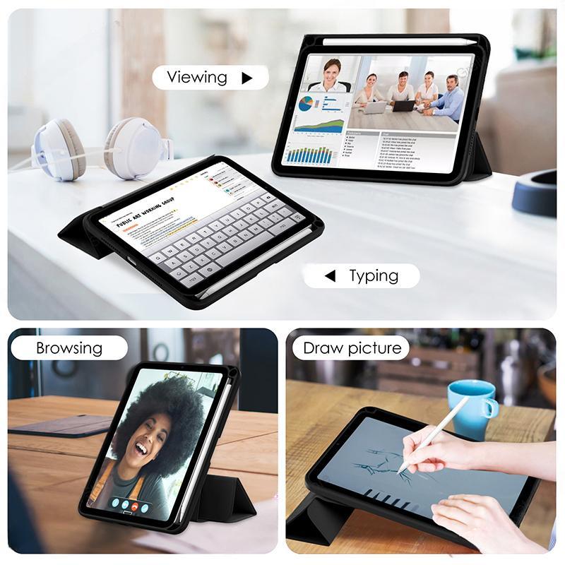 For Samsung Galaxy Tab S9 S8 11 Inch Transparent Case Stand Funda Cover for Samsung Galaxy Tab S9 S8 S7 Plus FE 12.4 Pencil Holder Cases