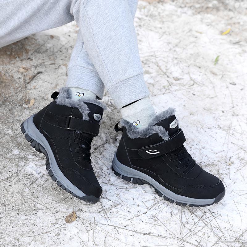 Snow Boots for Men Casual Winter Shoes Platform Non-slip Warm Fur Ankle Boots Plush Combat Outdoor Hiking Motorcycle Boots