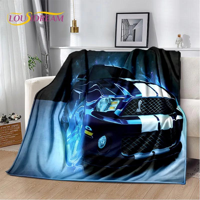 Classics 3D F-Ford GTR Mustang Car Soft Blankets,Keep Warm Throw Blanket Comfortable Blanket for Picnic Beds Sofa Home Bedroom