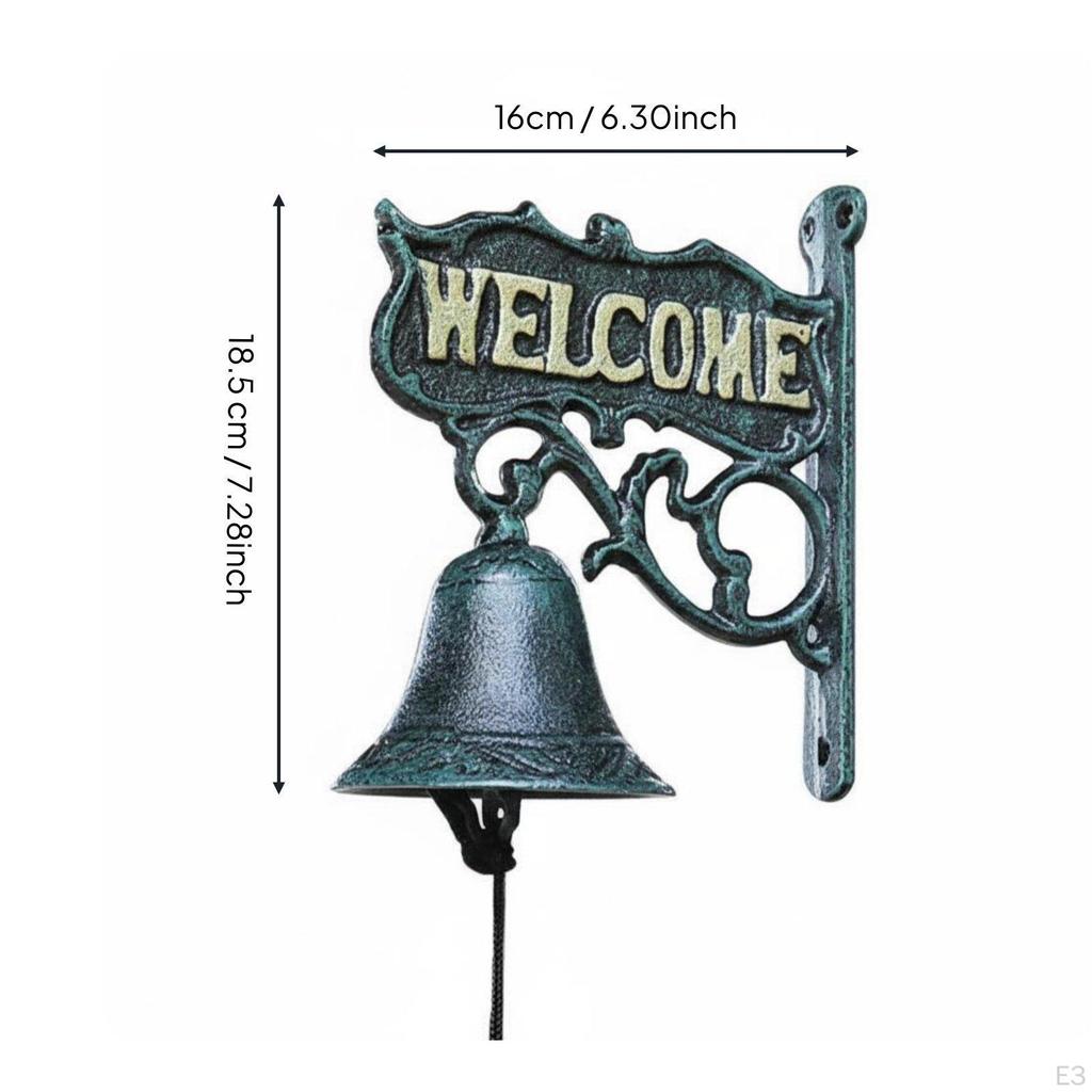 Rustic Cast Iron Chime Bell Decorative Wall Art Outdoor