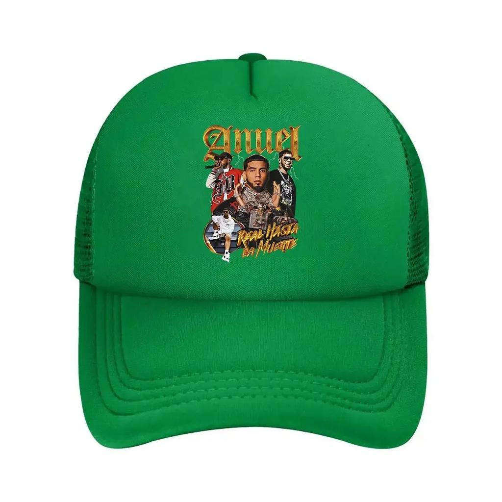 Anuel AA Music Tribute Reggaeton Artist Collage for Latin Fans Mesh Baseball Cap