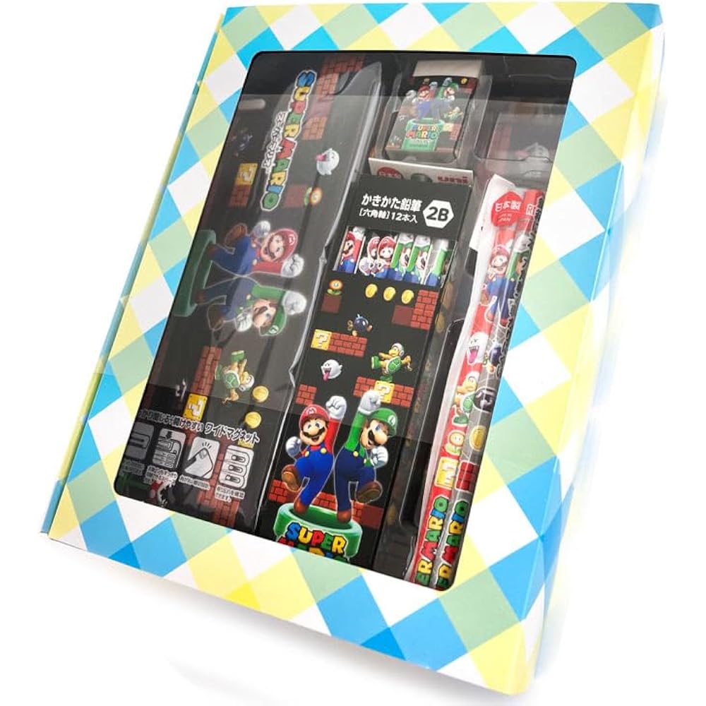 Mitsubishi Pencil Super Mario 175554026 Stationery Set BT-GK SMS6 Back to School New School Mitsu...