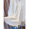Splicing Fake Two Irregular Niche Designs Loose Casual Retro White Shirt for Women Blouses & Shirts