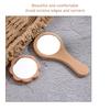 Wood Framed Makeup Mirror Glass Fashionable Handheld Small Round Cosmetic Mirror for Women