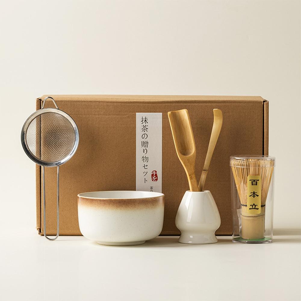 4/6PCS Reusable Matcha Whisk Set Food Grade Japanese Chasen Traditional Match Bowl Stirring