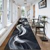 Black Gold Marble Vein Runner Rug Non Slip Washable Long Floor Mat for Hallway Entryway Modern Luxury Home Decor