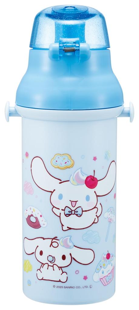 Skater Direct Drinking Water Dishwasher Made in Sanrio Cinnamoroll Fancy Snacks Children's Bottle, Plastic, 480ml, One-Push Opening, Safe, Japan, &