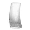 Saftgetränkebecher Mode Gebogene Form Glasbecher Kaffeetasse Transparente Gerippte Trinkgefäße für Partys Veranstaltungen
