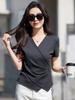 2026 Women's V-neck Slim-fit Tummy Concealing Short-sleeve Base Layer Top