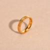 Charm Rings Trend Stainless Steel Sand Three-layer Ring for Women Jewelry Wedding Daily Party Gold Color Size 6 7 8