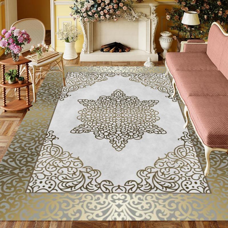 American Retro-style Carpet Maximalist Print Rug Modern Home Decor Non-slip Mat for Living Room Study Bedroom Terraces Etc.