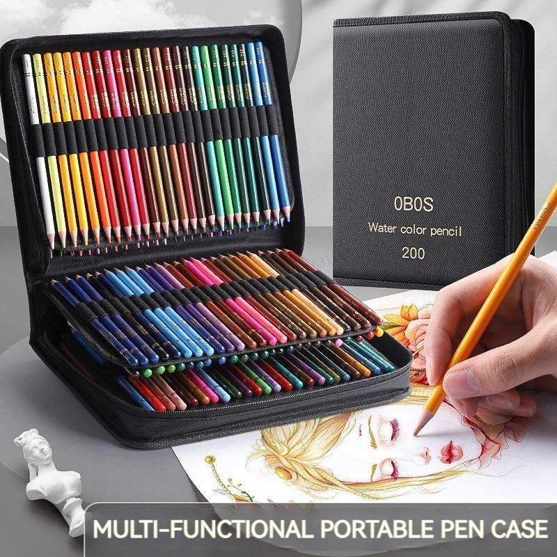 48/72/120/150/200 Colors Professional Colored Oil Pencils Lead Watercolor Drawing Pencils with Storage Carryall Collection Art Supplies
