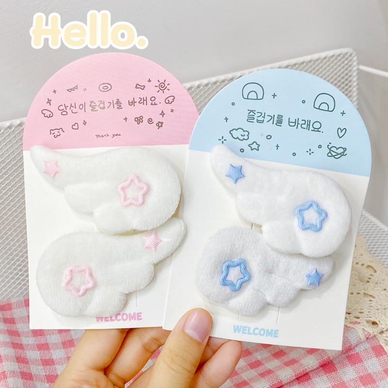 1 para Modny Klips do Włosów w Stylu Ins Pięcioramienna Gwiazda Skrzydło Uroczy Klips Krawędziowy Klips do Grzywki Spinki do Włosów Ozdoby Akcesoria Prezenty