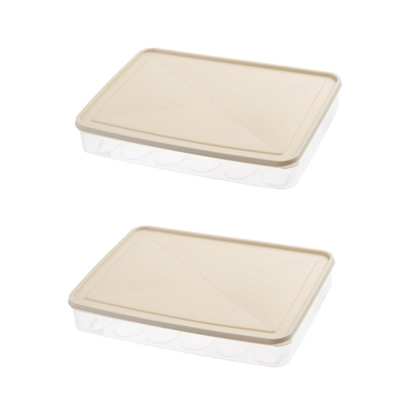 1/2 PCS Portable Deviled Egg Containers with Lid Eggs Clear Plastic Stackable Clear Storage Egg Tray for Refrigerator Organizer