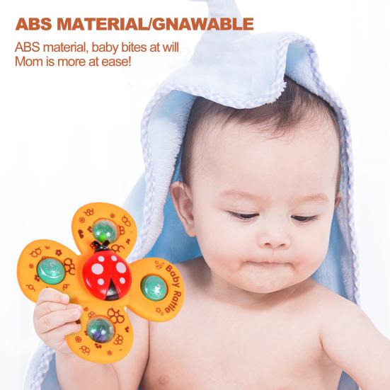 3Pcs/Set Baby Spinner Bath Toy with Suction Cup Cartoon Animal Fun