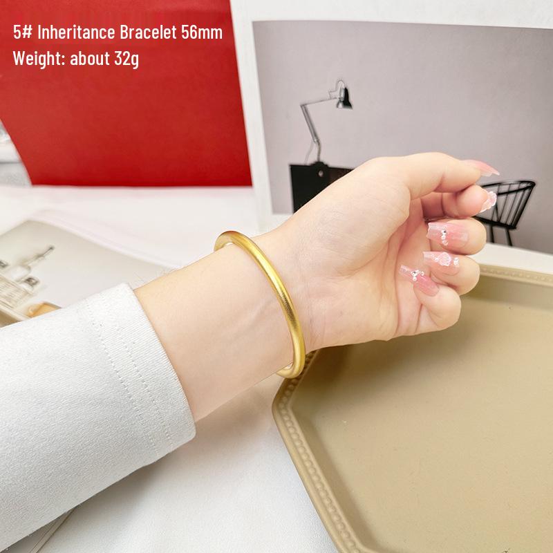 Women's Gold Sand Bracelet: Long-Lasting Copper Alloy, Ancient Heritage, Four-Leaf Clover for Two-Life Happiness.