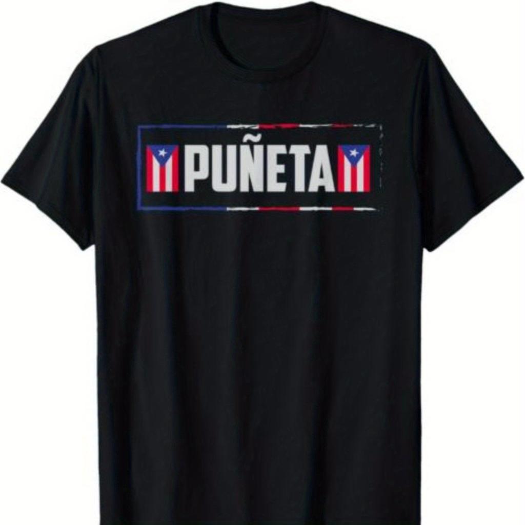 Puñeta Puerto Rico Flag Graphic Tee Men Casual Cotton Short Sleeve TShirt