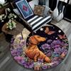 Dachshund Butterflies Round Area Rug,Carpet Rug for Living Room Bedroom Sofa Playroom Decor,Non-slip Floor Mat