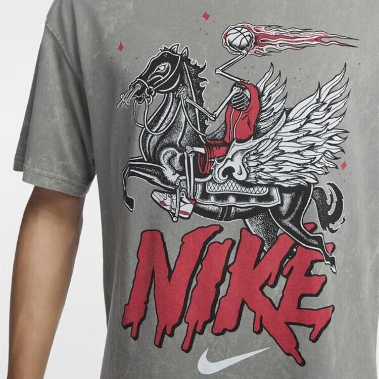 Nike Round Neck Fashion Comfortable Short Sleeve T-Shirt Men Tops Light-Gray HF6200-029