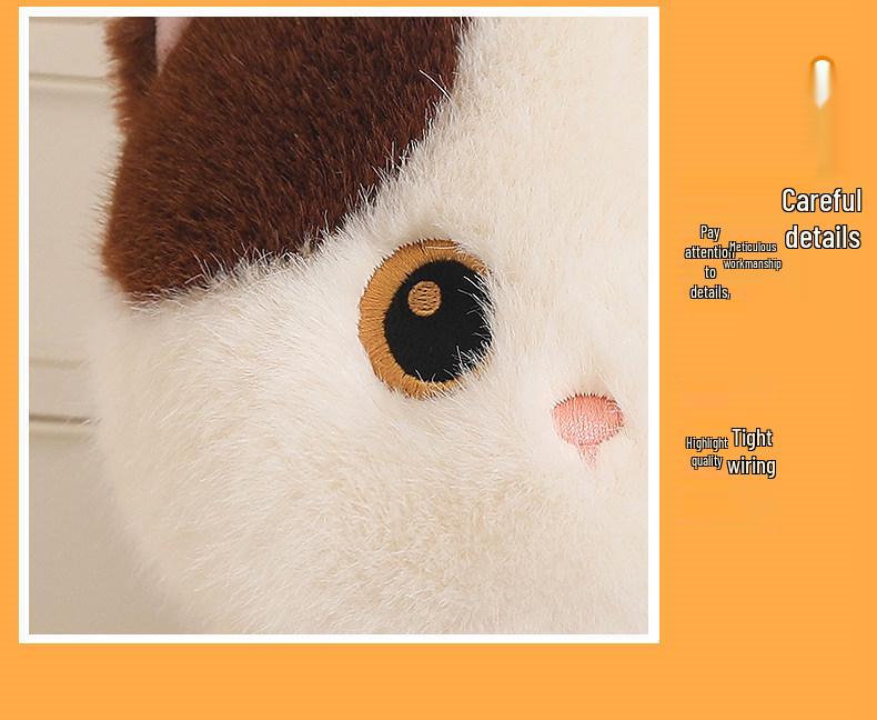 Cute Cat Plush Toy Trio: Siamese, Black, and Calico Soothing Dolls for Kids