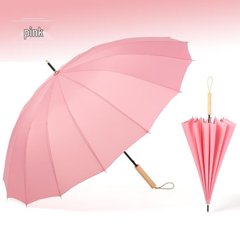 

Nanqiao Forest Style Retro 16-Rib Straight Umbrella with Wooden Handle