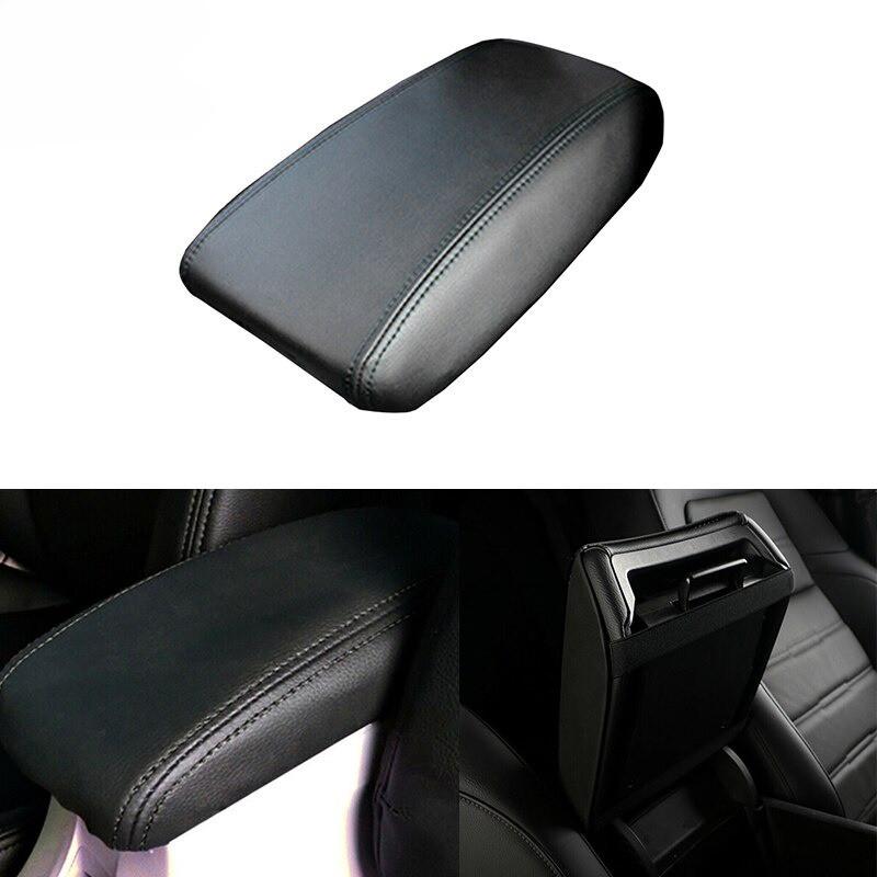 Car Armrest Cover Center Console Leather Cushion Black Wear Resistant Dust-Proof Skin for Honda Civic 2012-2015