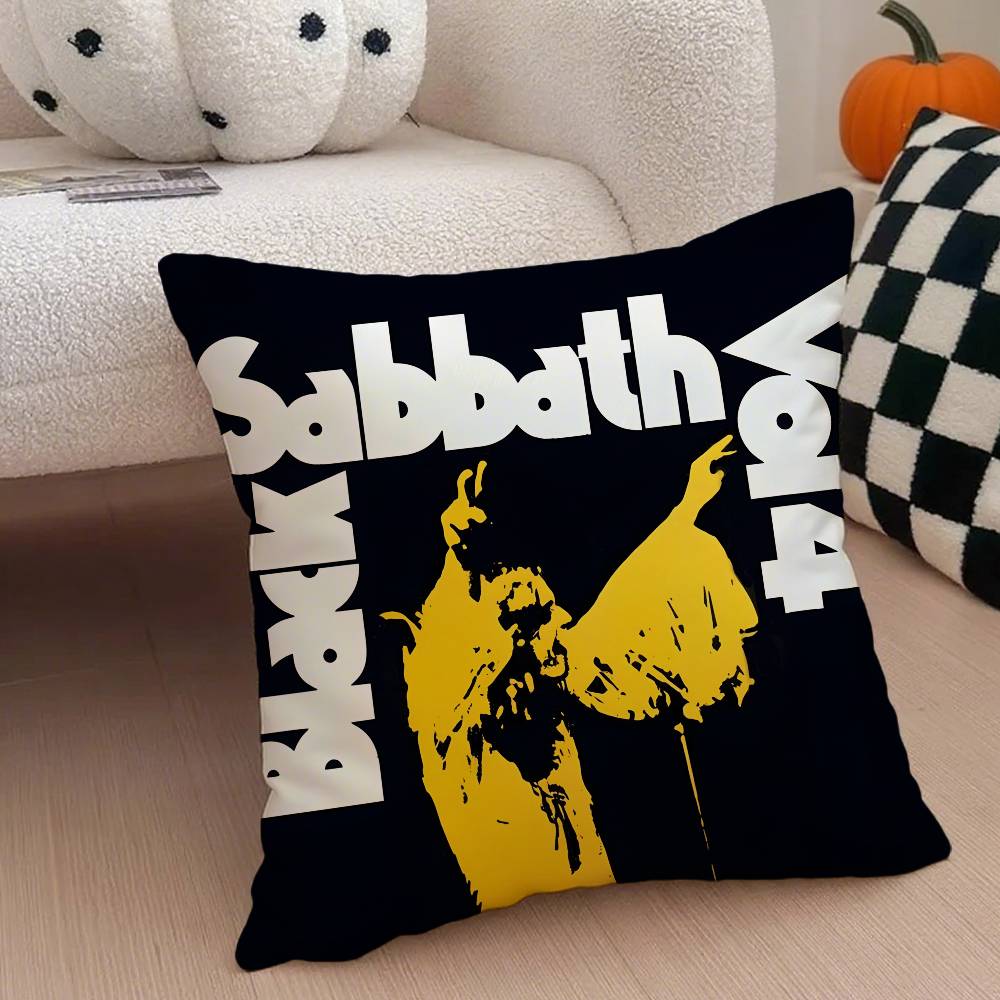 

B-Black Sabbath Чехол для подушки Банда Пылезащитный Наволочка Невидимая молния Шелковистый короткий плюш Наволочка для диванной подушки 12x12Inch