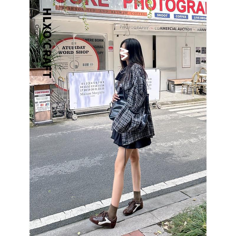 Sheepskin version! Lace-up color matching inner height increase women 2 new retro versatile sneakers women