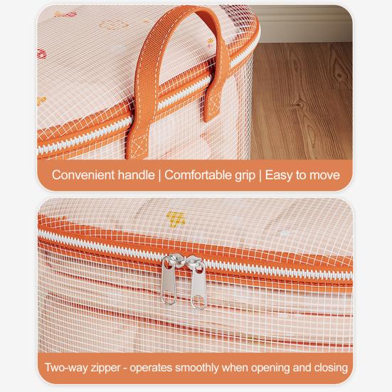 Extra Large Waterproof Quilt Storage Bag with Handles Transparent PVC Moving Bag Clear Viewing Bedroom Organizer