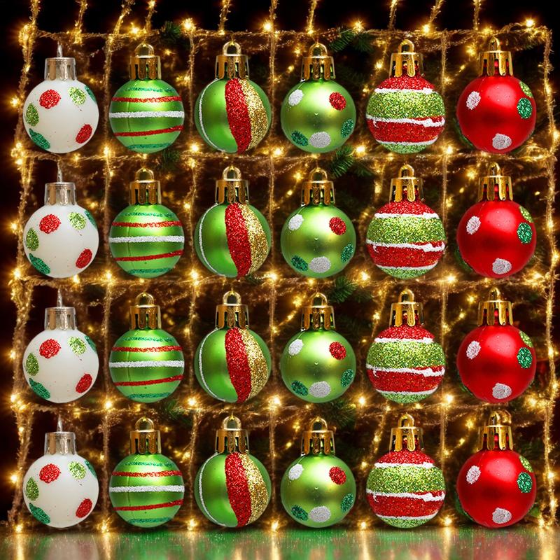 Christmas Ball Ornaments 24 Pieces Holiday Globes Set 1.18inch Christmas Ornaments Set For Dance Party Wedding Yard Indoor Front