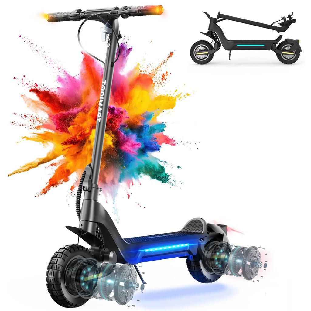 TODIMART X5S Erwachsenen All-Terrain Elektroroller 48V18.2AH Akku 10 Zoll Off-Road Reifen 1000W*2 Doppelmotor Leistungsstarker E-Scooter