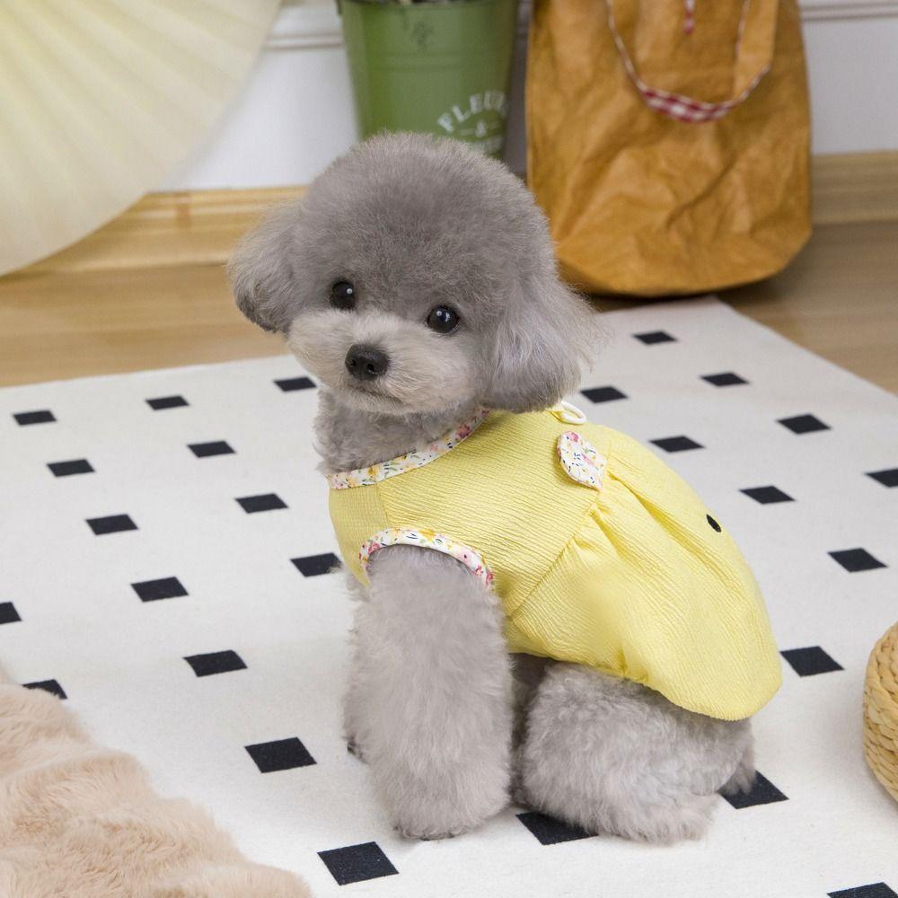 Cute Pet Camisole Skirt Cotton Dog Clothes Pet Supplies Dog Traction T-shirt  Summer