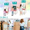 Kids Easel, Toddlers Art Easel, Wooden Kid Easel with Paper Roll, Height Adjustable Magnetic Double Sided Easel, Kids Dry Erase Board