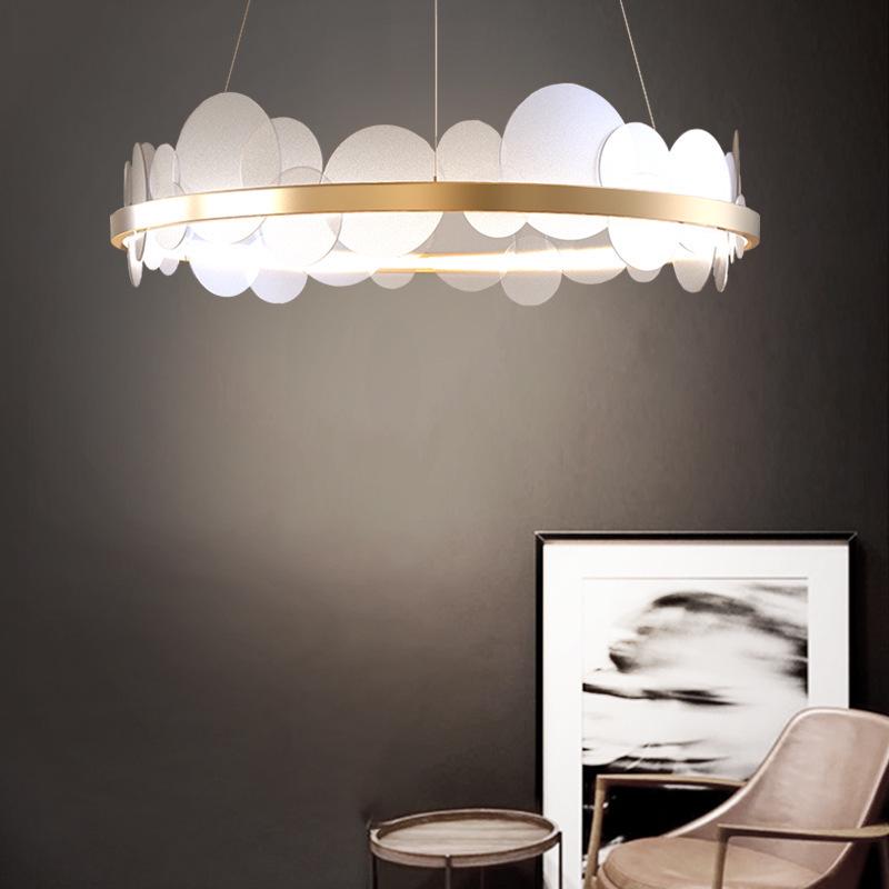 Postmodern Minimalist Nordic Luxury Circular Chandelier for Living Room or Dining Room