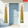 2D Flat, 2D Flat Banner, 2pcs Sunflower Lavender Hanging Flag, American Vintage Terracotta Pot Floral with Dancing Butterflies and Green Plants, Front