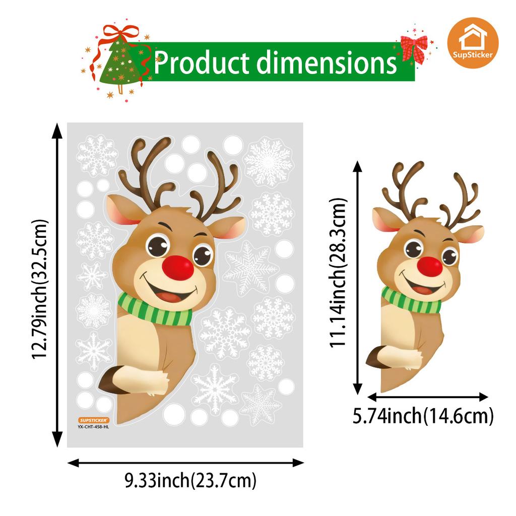 Christmas Self-Adhesive Glass Sticker Window Sticker Style Santa Decoration