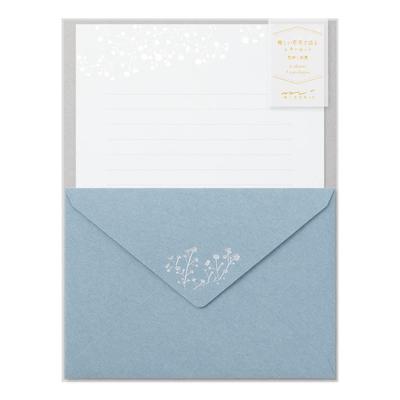 Midori Briefpapierset mit Umschlägen mit Goldfolie - Design Schleierkraut (86508006)