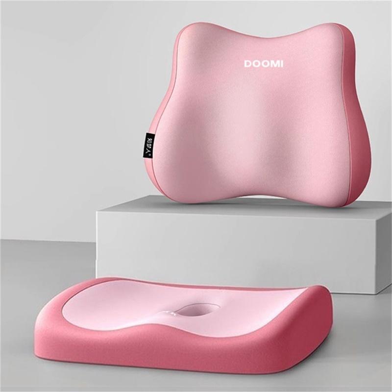 Office Seat Cushion Backrest Integrated Seat Cushion For Lumbar Support Pressure Relief Memory Foam Seat Cushion