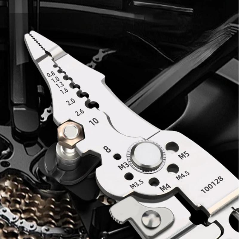 Multi-functional Decrustation Pliers Wire Stripping Core Electrician Pliers Long Nose Pliers Cable Cutter Terminal Crimping Tool