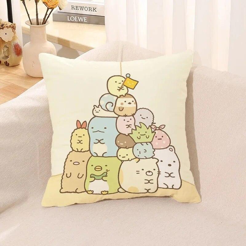45x45cm cute cartoon print pillow case living room sofa office cushion cover home decoration children's gift