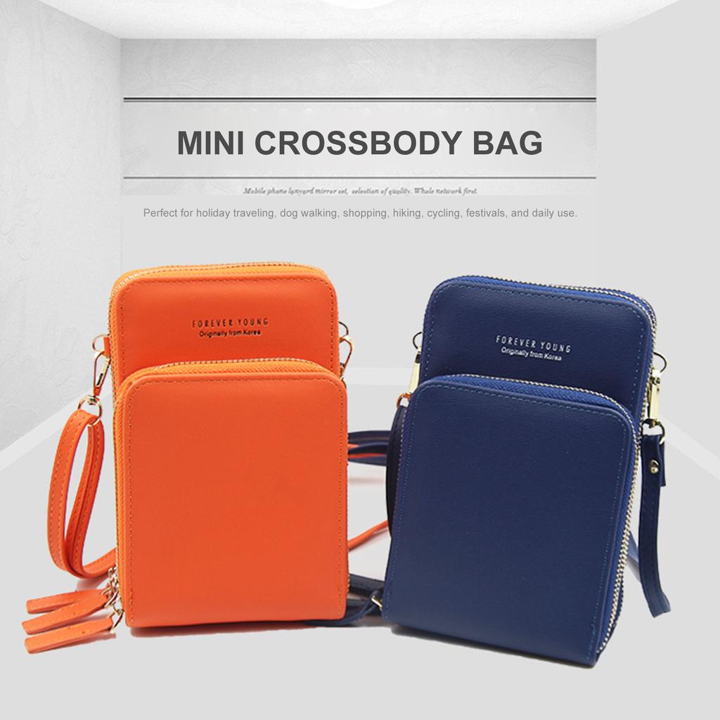 Mini-crossbodytas voor dames met verstelbare riem Effen patroon Handtassen met ritssluiting Multifunctionele mini kopen vanaf een prijs van 19