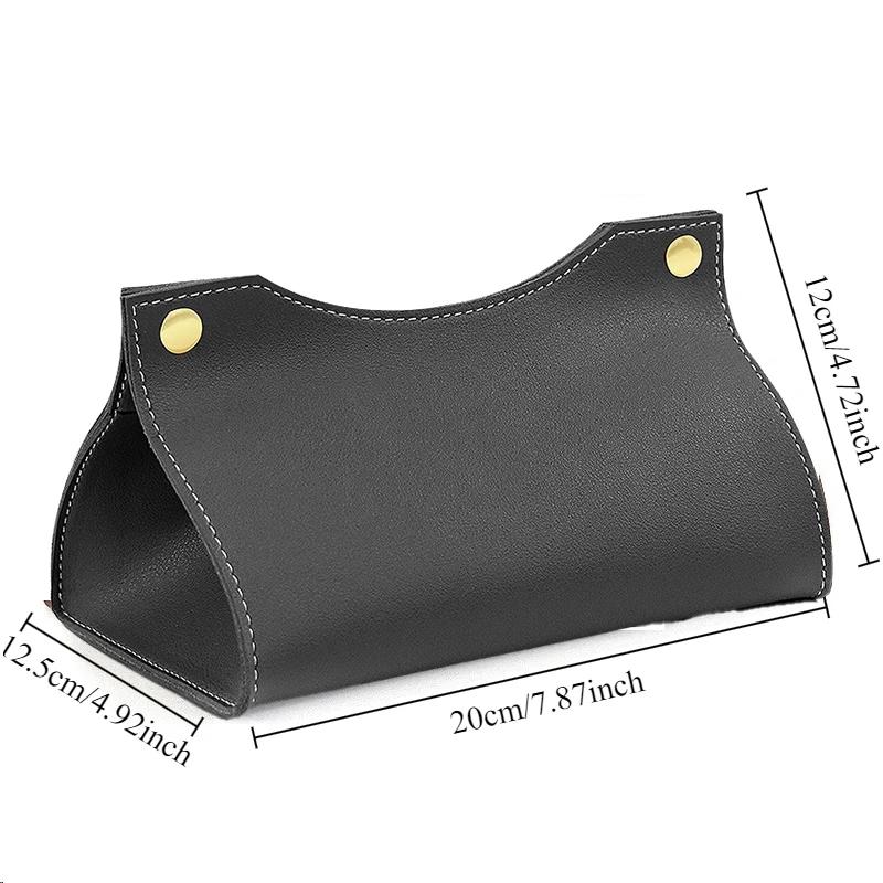High Quality PU Leather Handbag Purse Tissue Box Holder Home Solid Color Storage Box Napkin Holder Tissue Boxes Napkin Holder