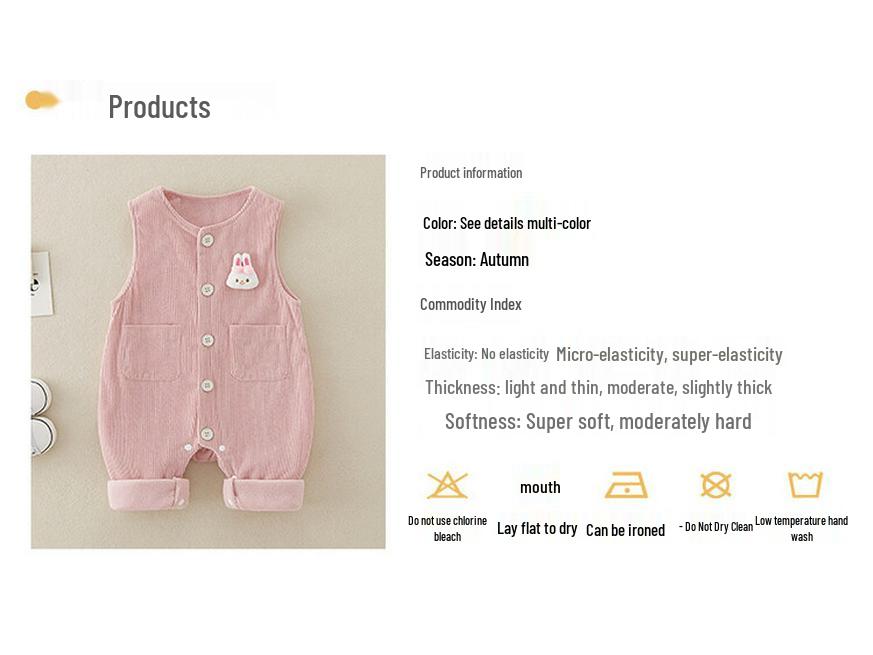 Corduroy Baby Romper: Warm Sleeveless Harem Pants for Boys - Early Winter/Autumn Style