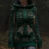 Womens Cozy Oversized Hooded Sweater With 3D Christmas Snowman Print Soft Knit Pullover Winter