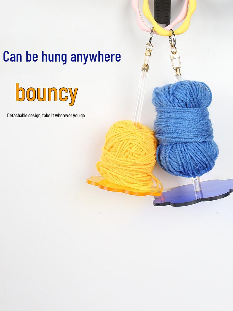 Portable Wooden Yarn Holder for DIY Knitting