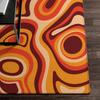 Covor portocaliu cu vârtejuri retro Covor psihedelic groovy anii '70 Covor ondulat trippy Covor de zonă pentru dormitor estetic Covoare retro Decor Y2k Covoare pentru casă