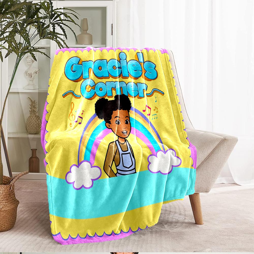 Gracie's Corner Theme Printed Blanket - Perfect for Couch, Bed, Travel & Outdoor Use | Machine Washable, Cozy & Durable.