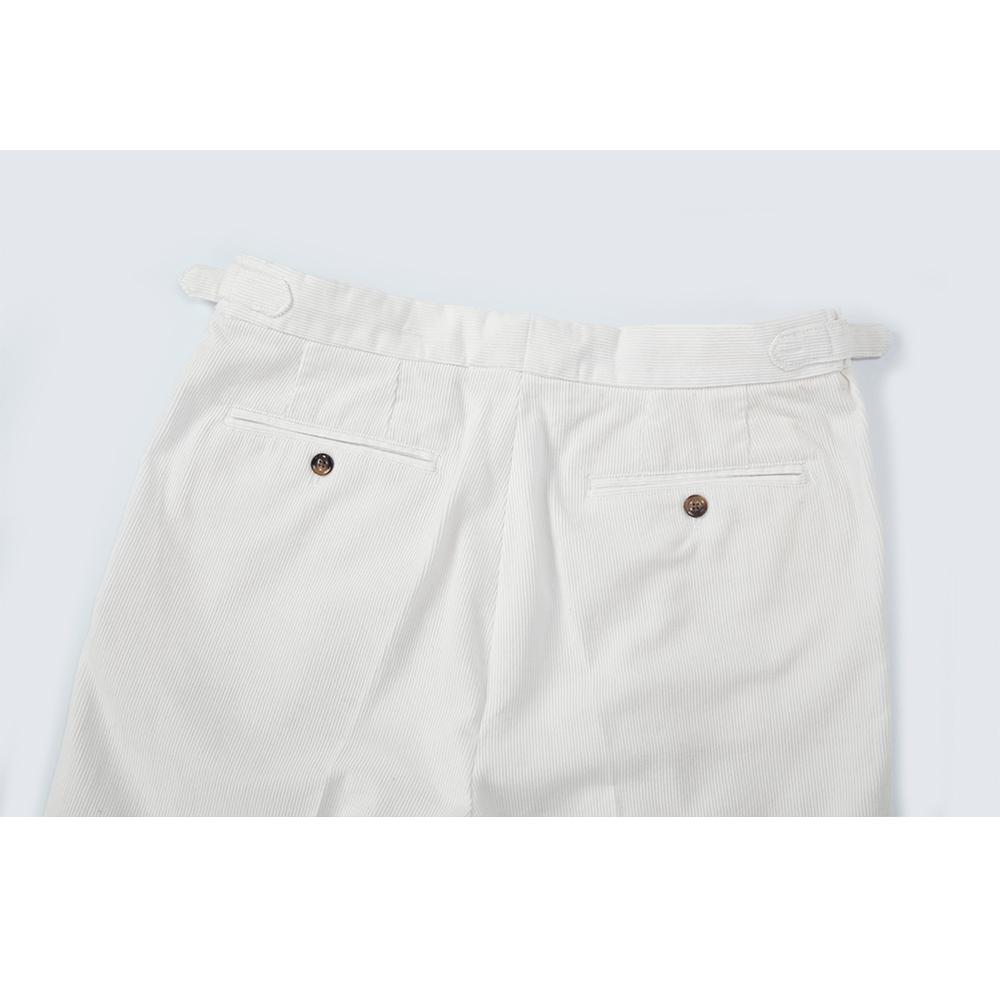 MANNERGRAM Corduroy Two-Pleated Hybrid Pants White